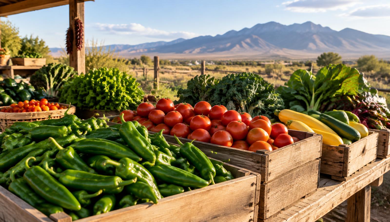 Fresh New Mexico produce at a farm stand
